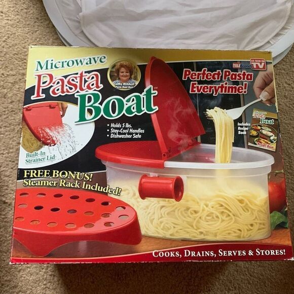 Microwave Pasta Boat Tele Brands Pasta Cooker - Picture 5 of 6
